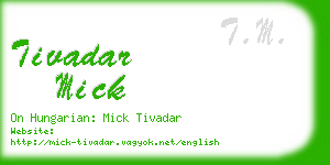 tivadar mick business card